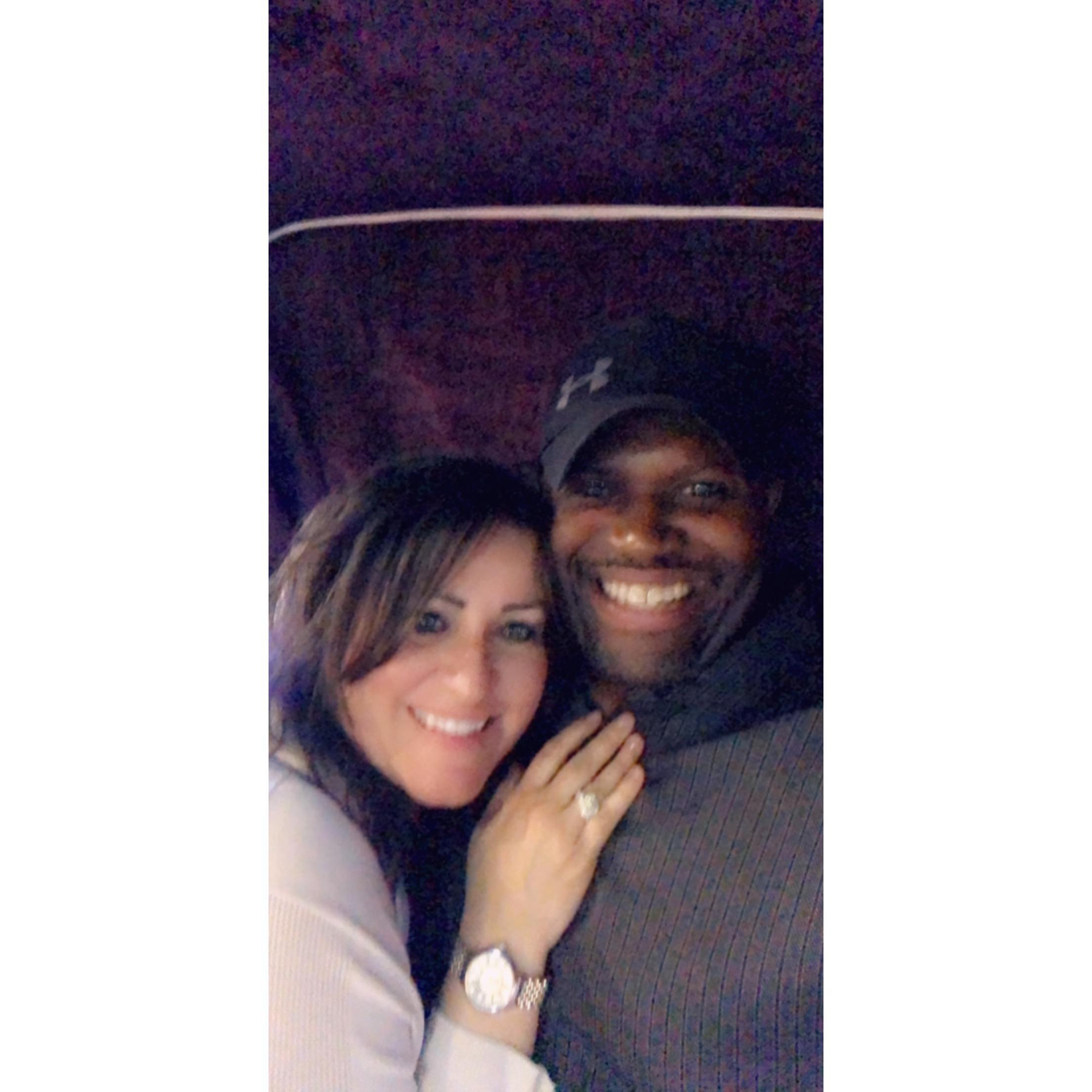 Inside the carriage after the proposal in New York City. - 2019
