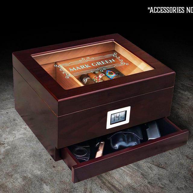 Glass top cigar humidor