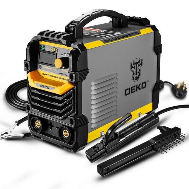 DEKOPRO 110/220V MMA Welder,160A ARC Welder Machine IGBT Digital Display LCD Hot Start Welder with Electrode Holder,Work Clamp, Input Power Adapter Cable and Brush