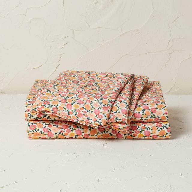 Queen Printed Cotton Percale Sheet Set Floral - Opalhouse™ designed with Jungalow™