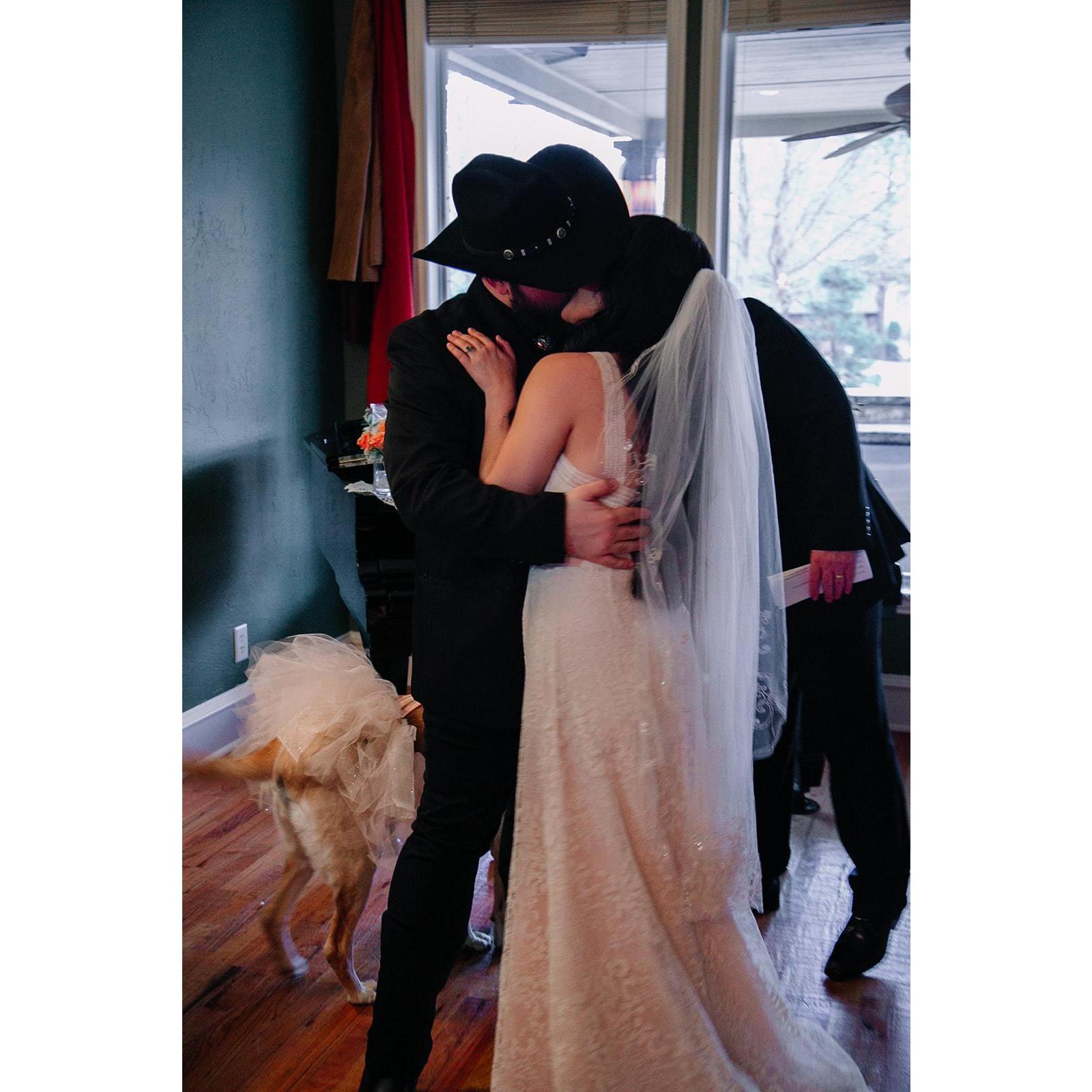 Our first kiss as Mr. and Mrs. !!!