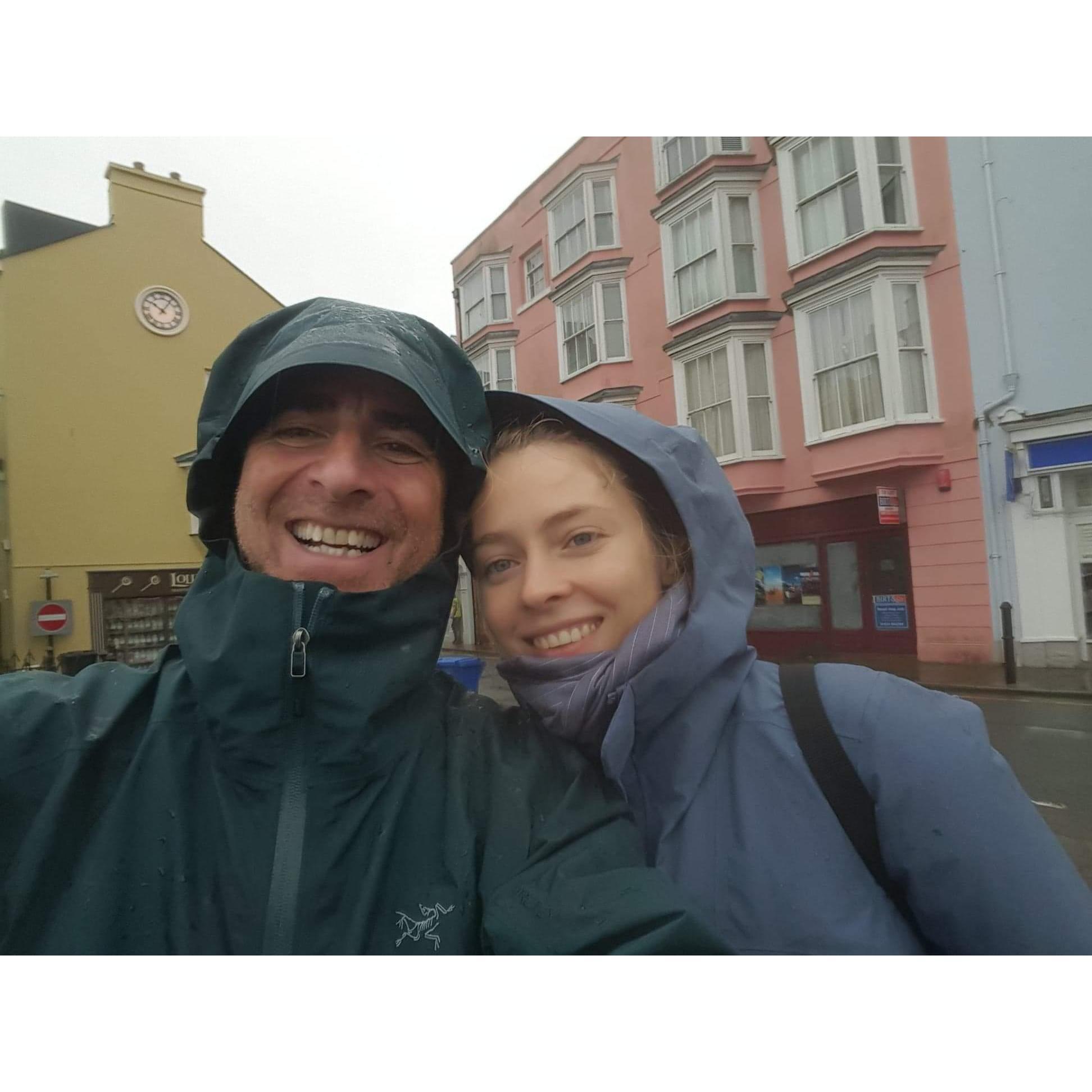 Katya traveling with Dad, Richard.