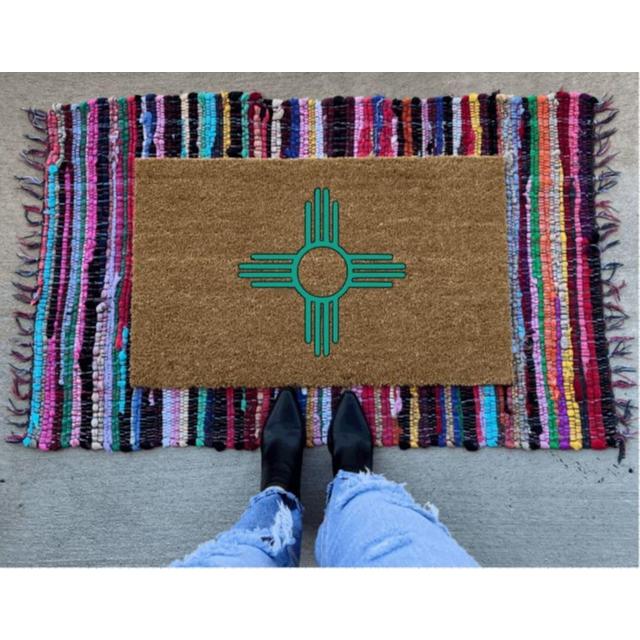 Zia Doormat | New Mexico Doormat | Turquoise | Welcome Mat | Gift Ideas | Doormat | Housewarming Gift | Zia | NM | New Mexico | Door Mat
