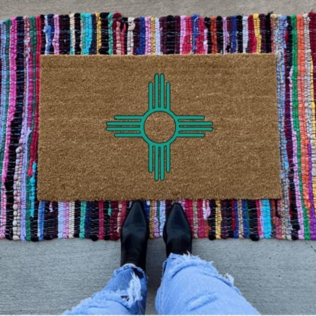 Zia Doormat | New Mexico Doormat | Turquoise | Welcome Mat | Gift Ideas | Doormat | Housewarming Gift | Zia | NM | New Mexico | Door Mat