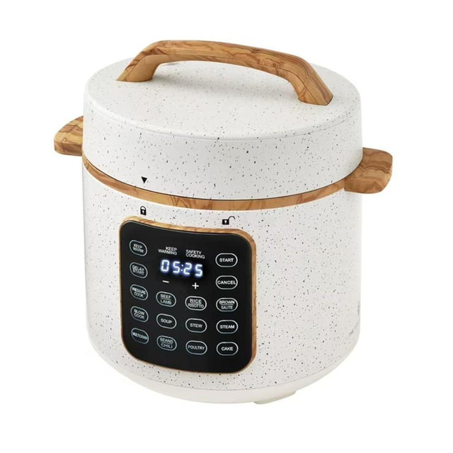 Pioneer Woman Linen Speckle 6-Quart Pressure Cooker with Touch Control Display – Programmable Multi-Function Cooker