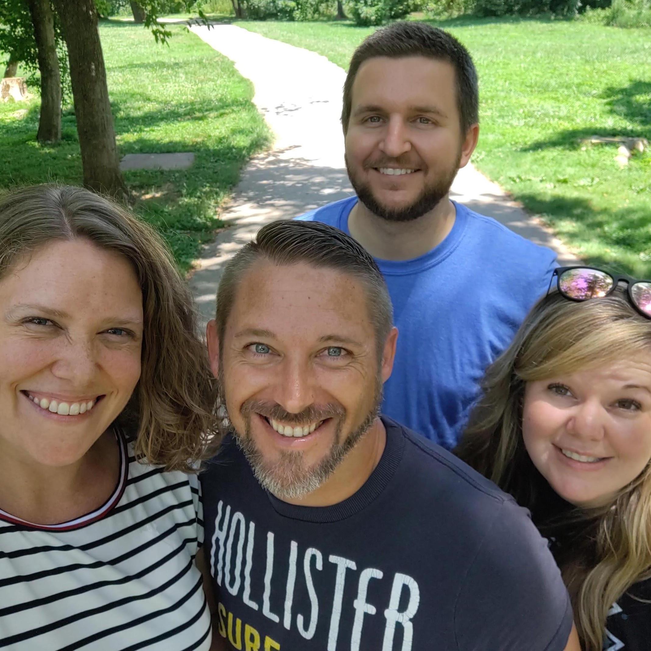 July 2020 - meeting up with Donna's friends Andrew and Sharra in Asheville, NC for a picnic in the park.