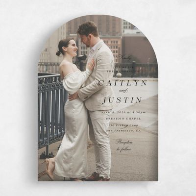 Black Arch Wedding Invitation - Rosamund Photo