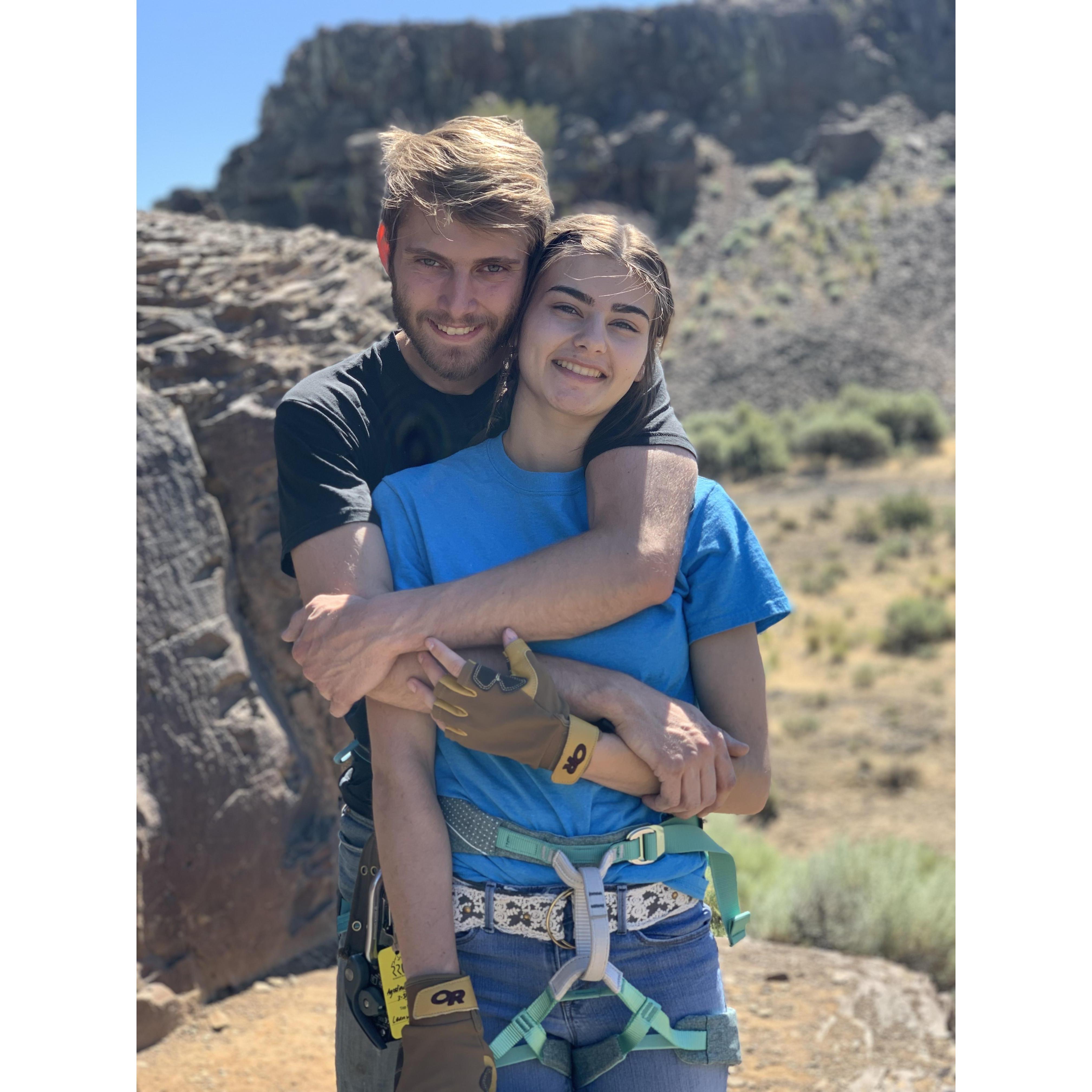 Rock climbing! (He’s a bit more into it than me..)