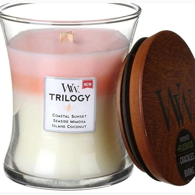 WoodWick Island Getaway Trilogy Pluswick Medium Hourglass Candle, 9.7 oz.