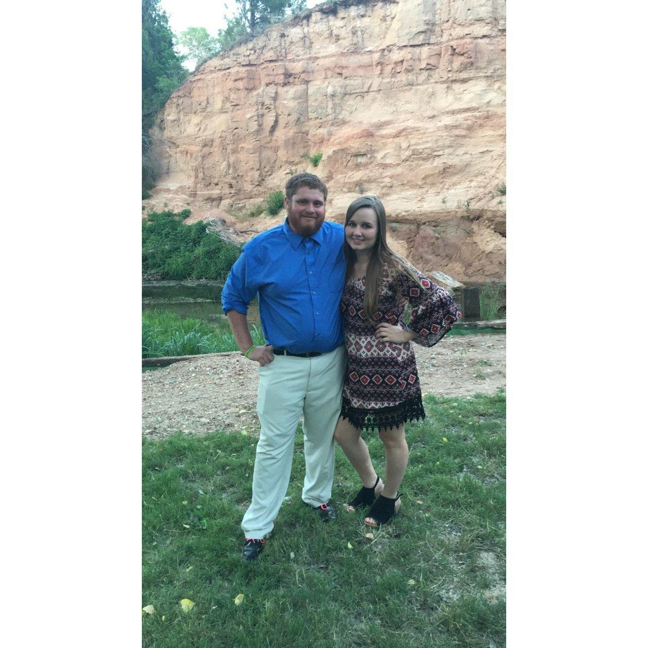 The second picture ever taken of us together, and also the best picture to compare ourselves to how we look today......... oops. (May 2016)