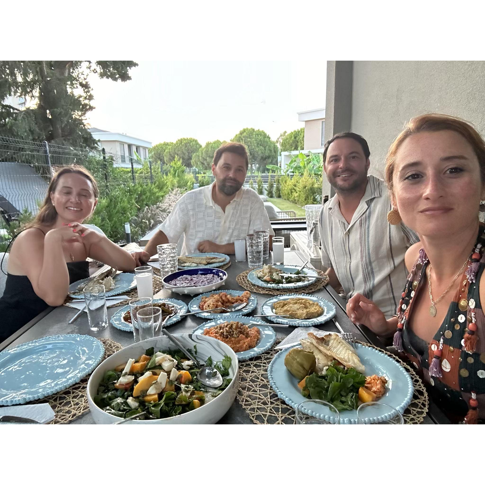 Dinner with friends in Cesme, Izmir Turkiye