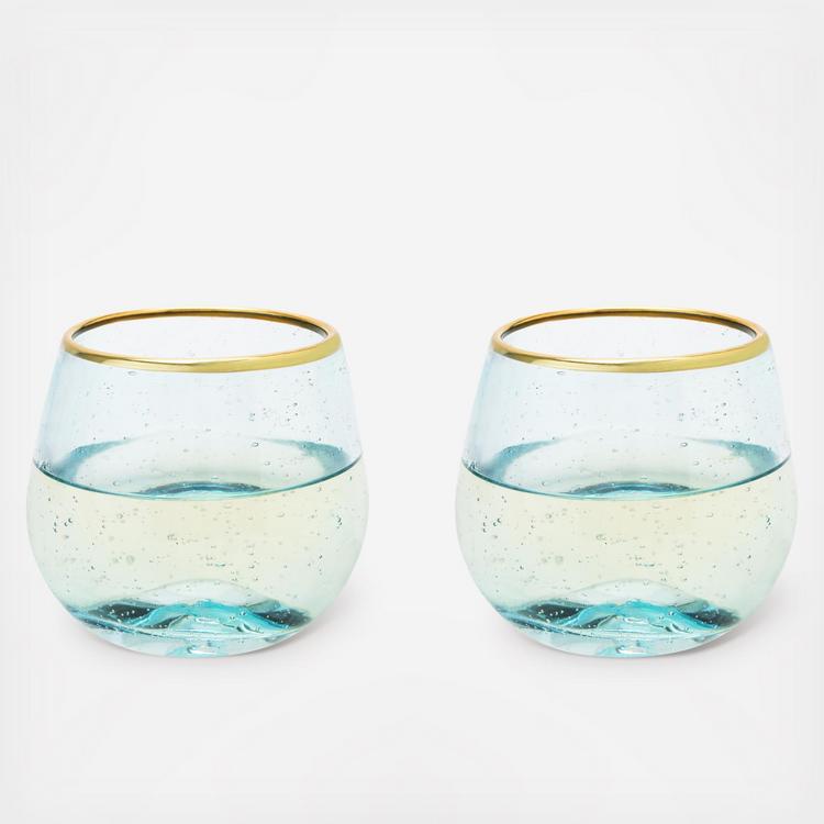 Twine Primavera Recycled Margarita Glass, Set of 2