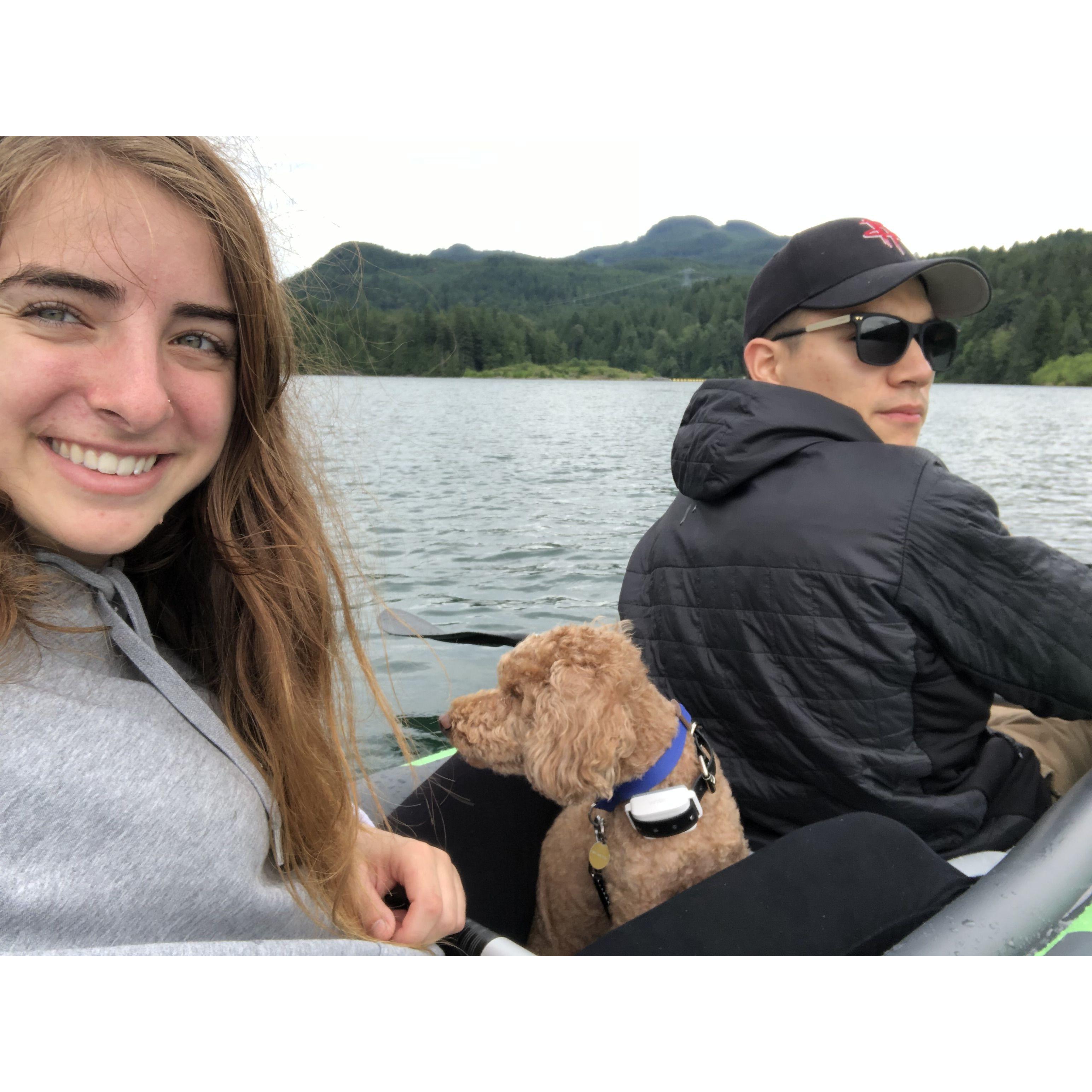Kayaking with 1st dog Jetter (Jet), 2019