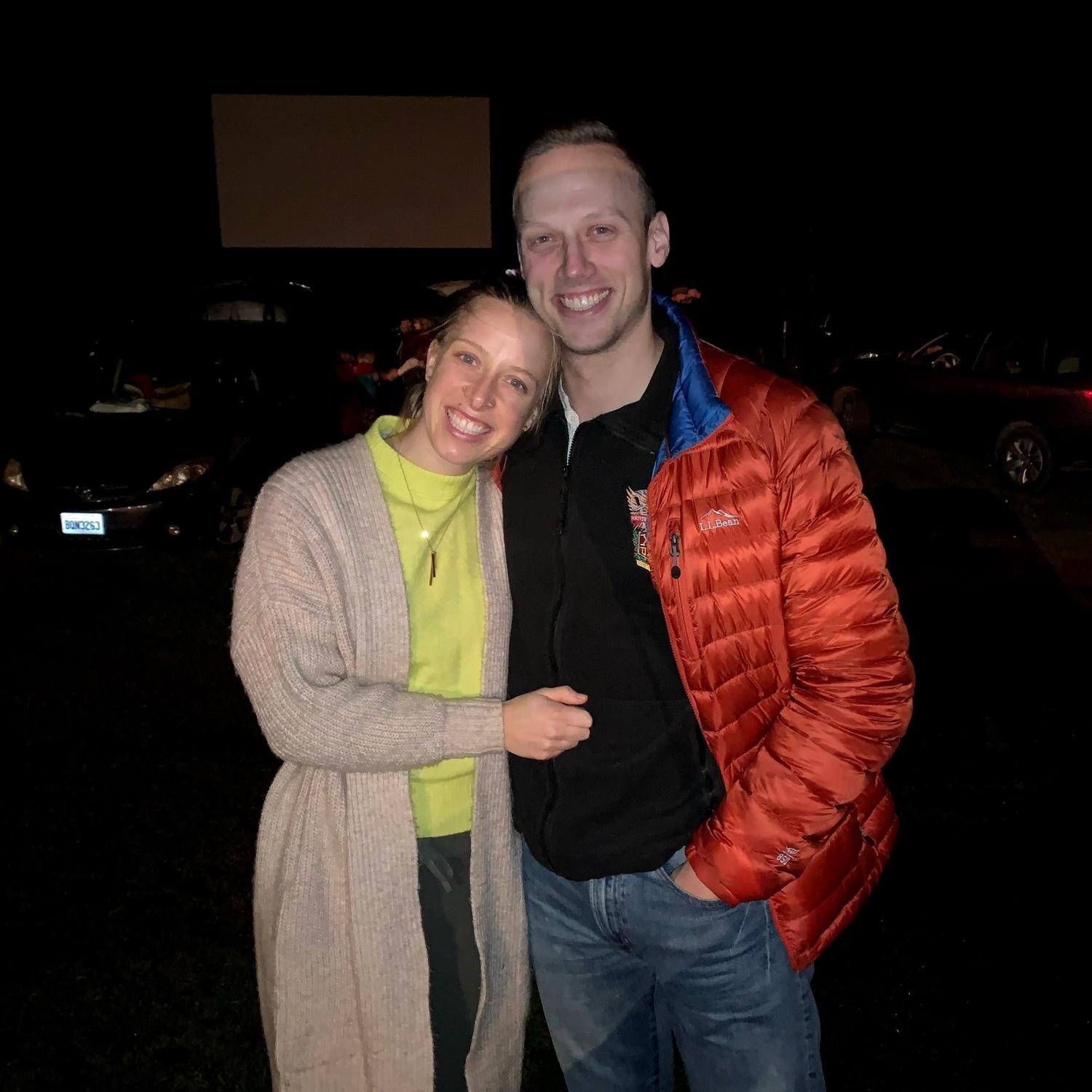 Outdoor movie date in Port Townsend