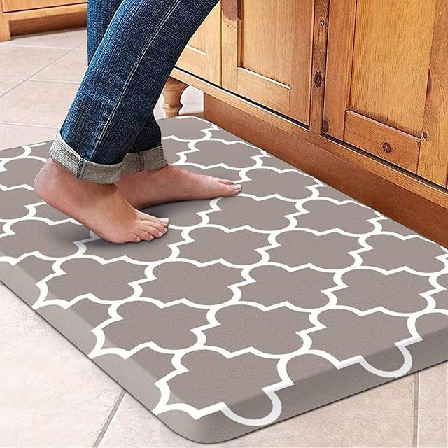 WISELIFE Kitchen Runner Rugs Anti-Fatigue mats ,17.3"x 28",Non Slip Waterproof Ergonomic Comfort Mat for Kitchen, Floor Home, Office, Sink, Laundry ,Khaki