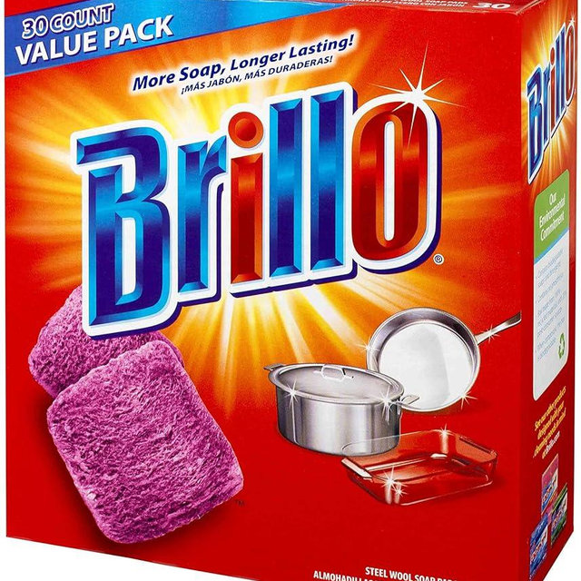 Brillo® Steel Wool Soap Pads Original Scent (Red), 30-Count Jumbo Pack