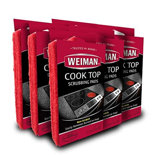 Weiman Cook Top Scrubbing Pads, 18 Count, 6 Pack Cuts Through The Toughest Stains - Scrubbing Pads Carefully Wipe Away Residue