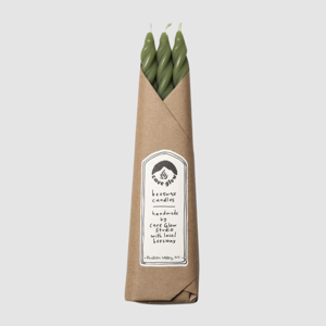 Grass Beeswax Spiral Taper Candles