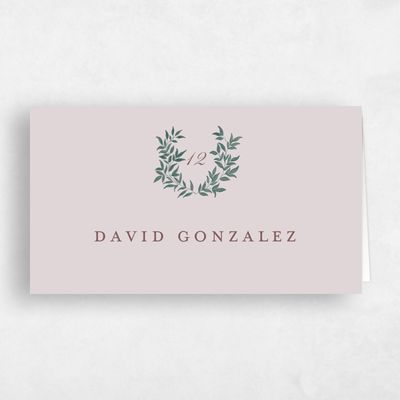 Lavender Mist, Pink Wedding Place Card - Willow