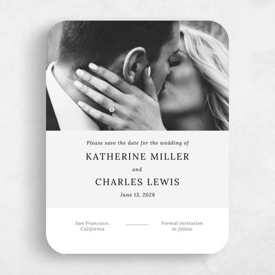 White Rounded Wedding Save the Date - Stevens Photo