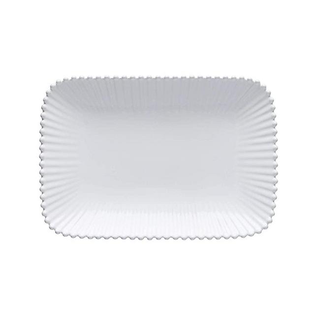 Costa Nova, Pearl collection, Stoneware Serveware, Rectangular platter, white, 12''
