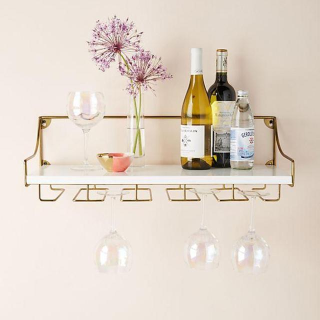 Anthropologie Mayfair Wall Mounted Wine Glass Shelf