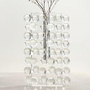 Large Crystals Glass Tall Vase