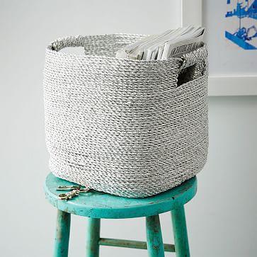 Metallic Woven Storage Basket