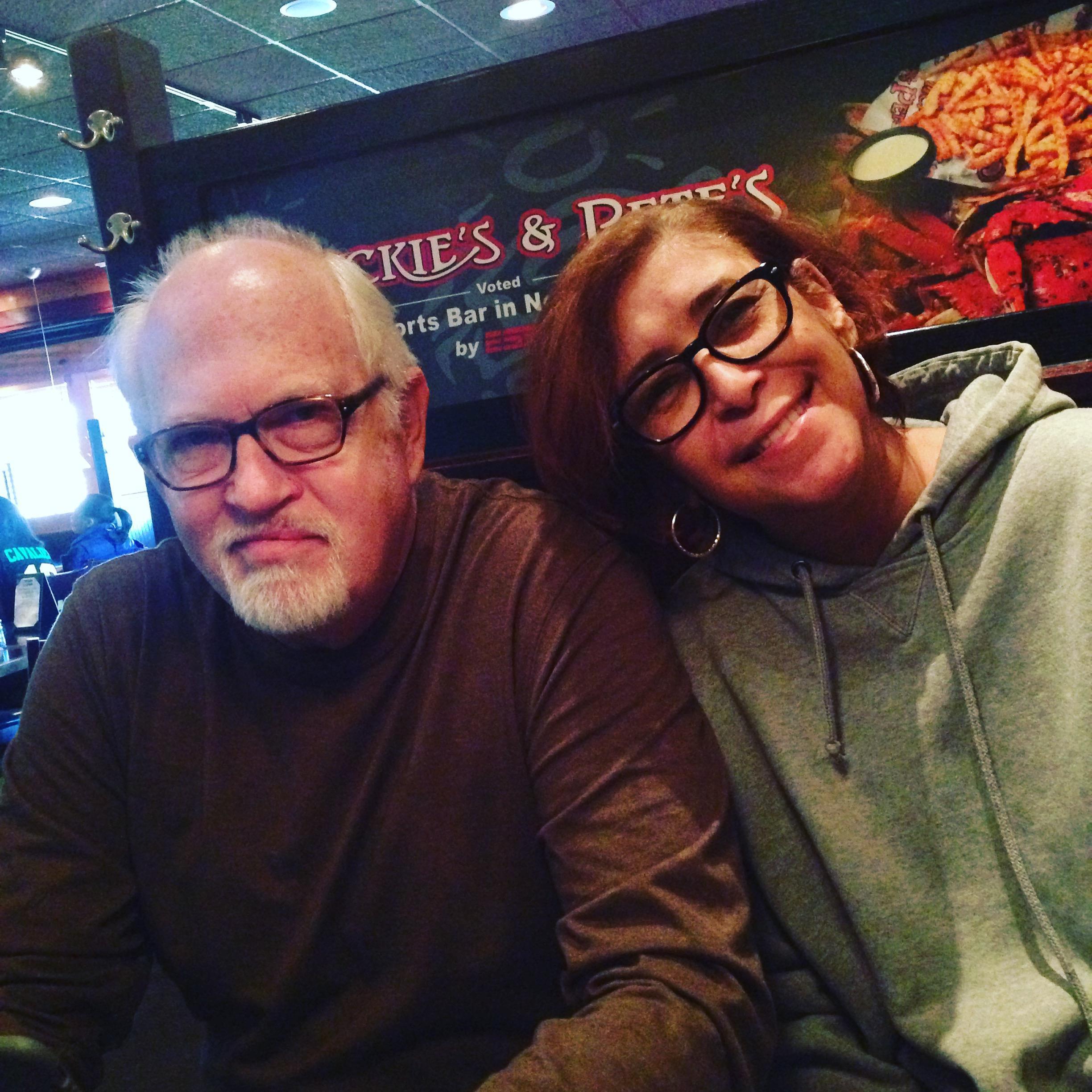 Nana's sweet smile, while Papa mean mugs for his followers