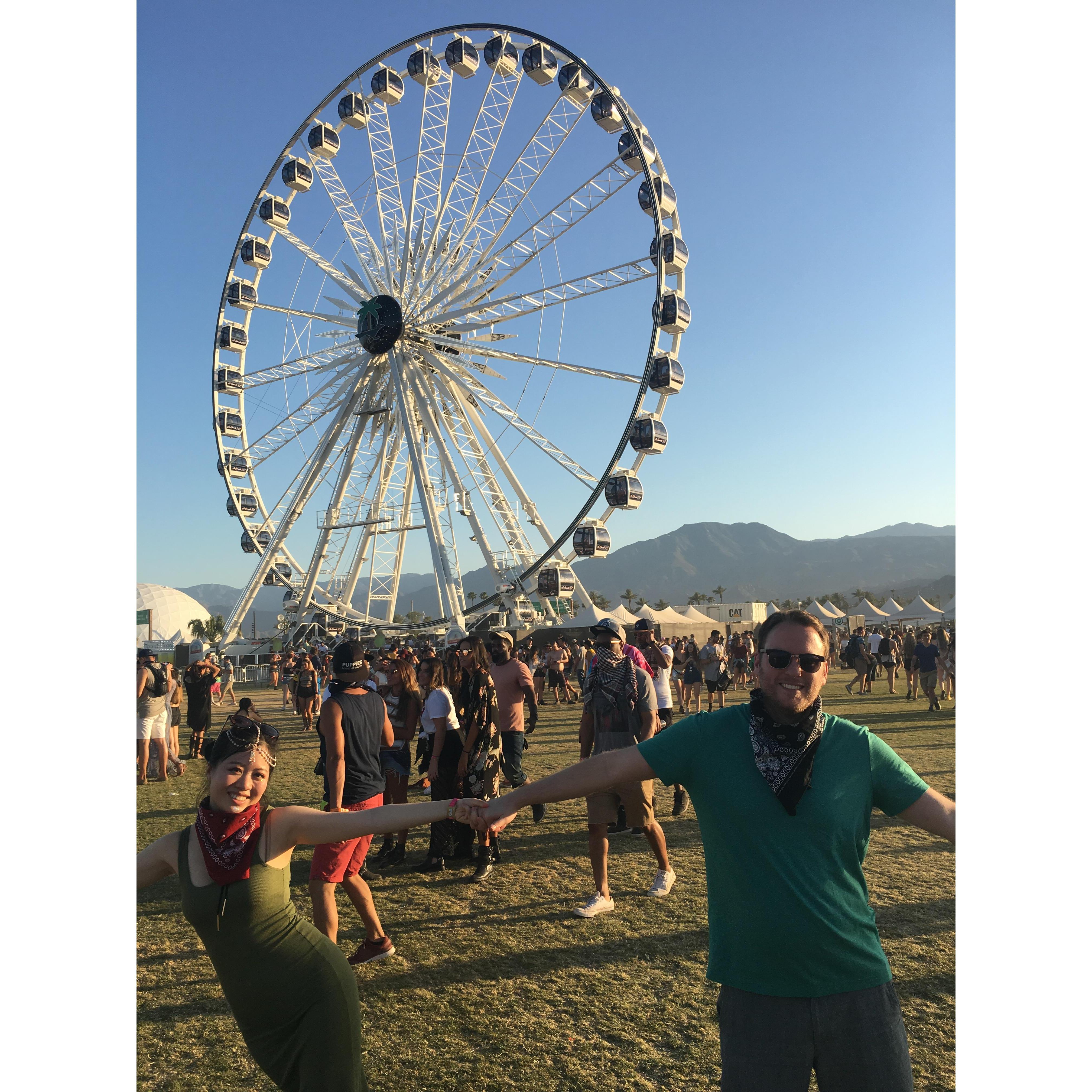 Hanging out at the Coachella Music Festival.