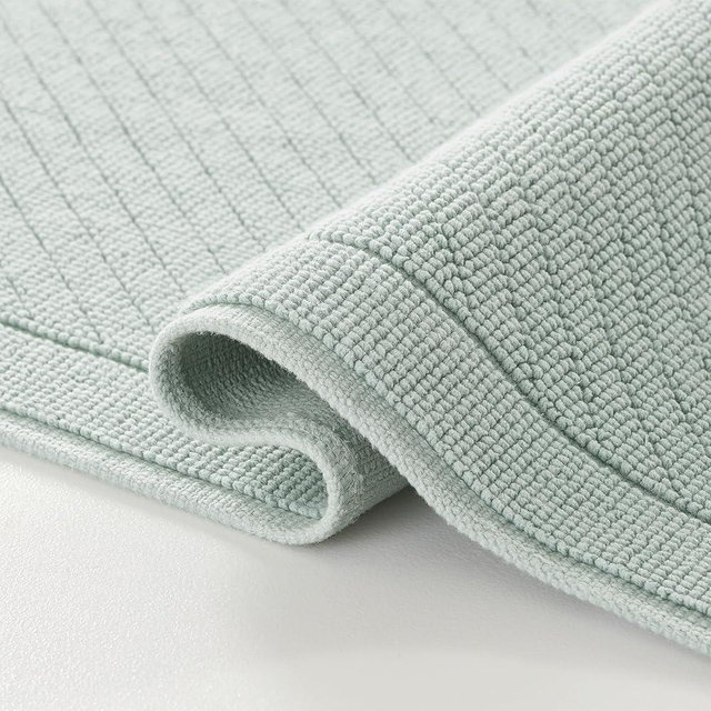 Arkwright 2 Piece 100% Cotton Bathroom Rug Set - High Absorbent Stylish Textured Woven Design Bath Mat, Slip Resistant Backing for Shower and Bathtub Floor, 17x24 & 20x32 in - Green