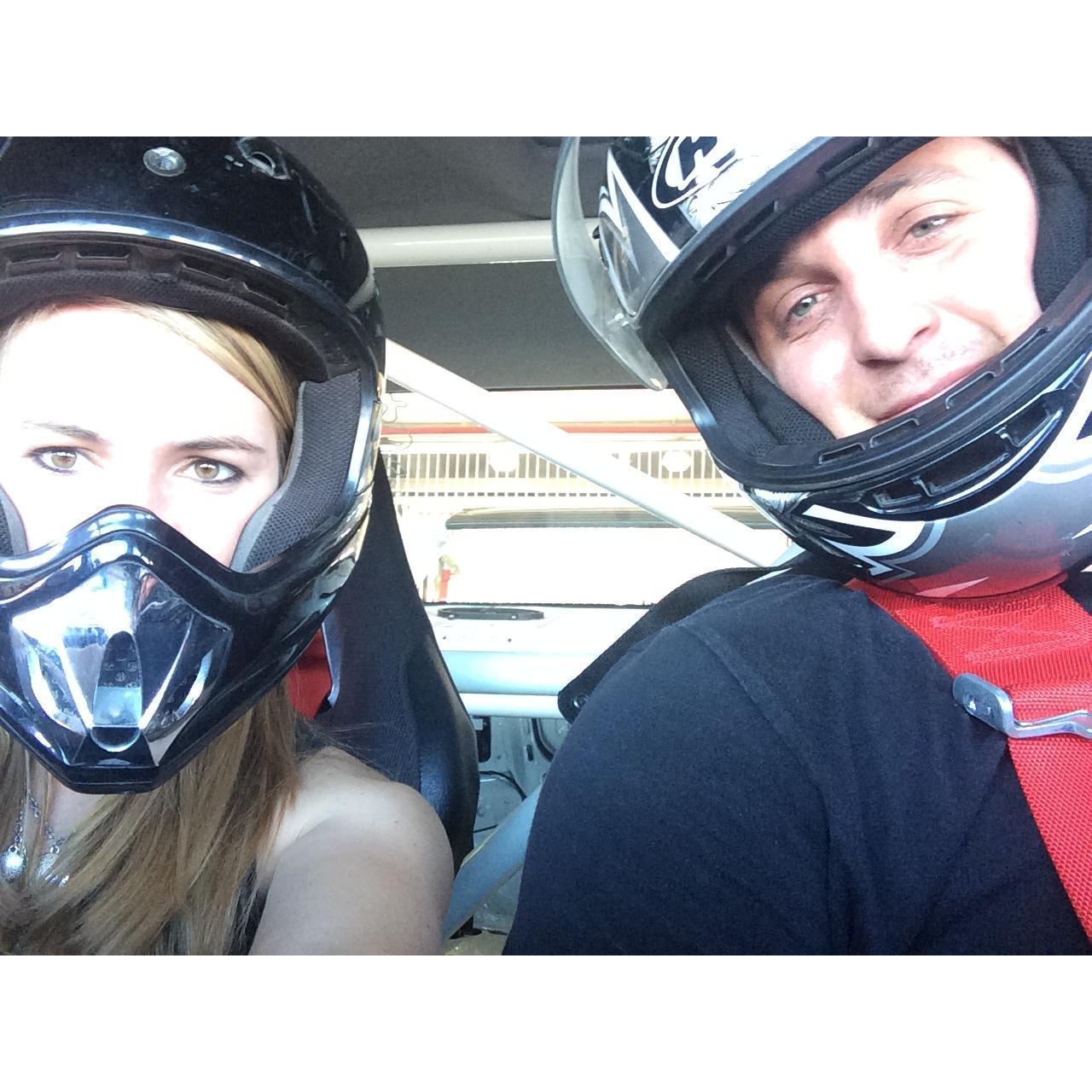 Having fun on the race track