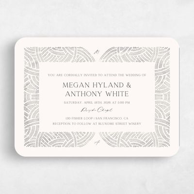Grey Rounded Wedding Invitation - Belmont Landscape