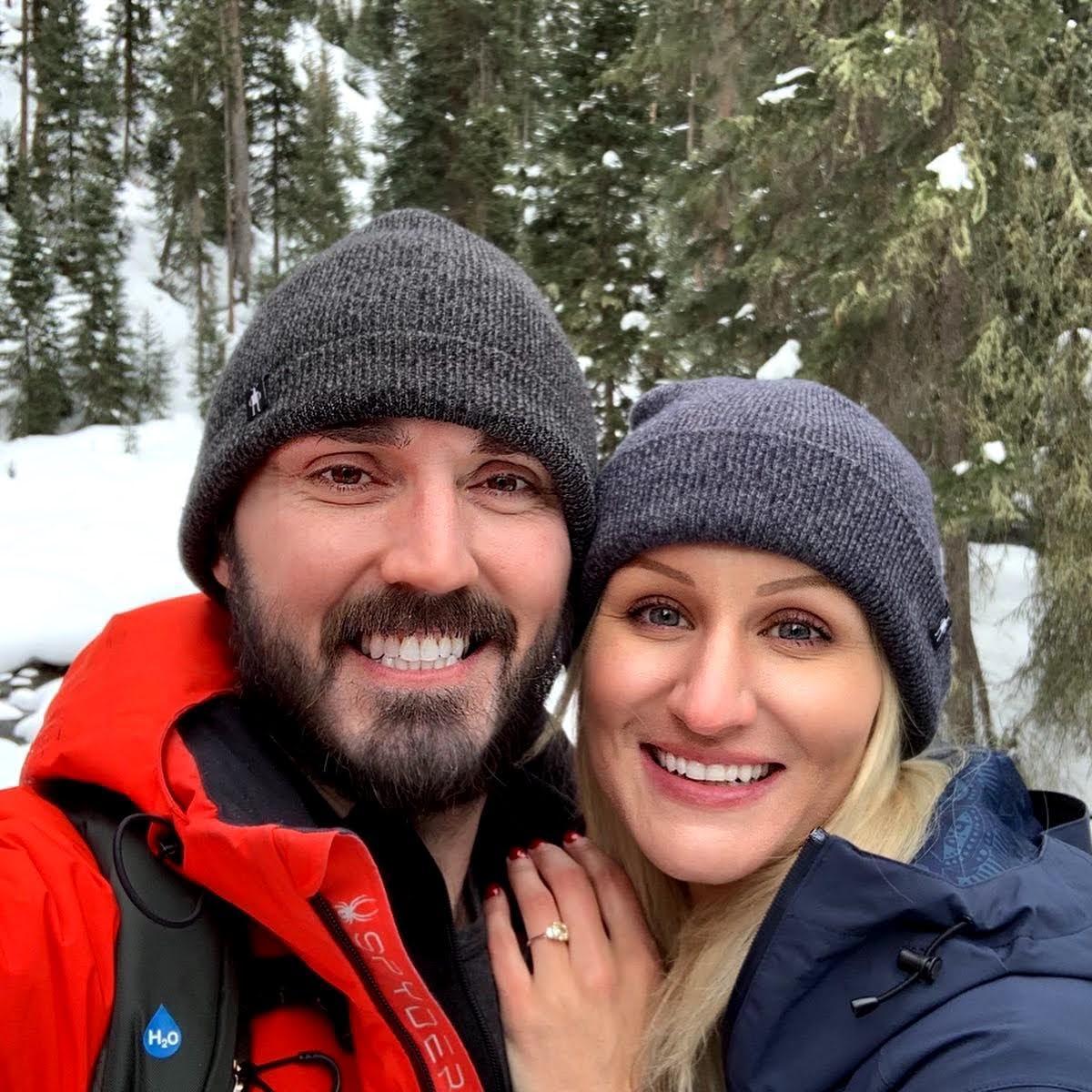 February 26th, 2020 - Getting engaged while snowshoeing at Ousel Falls in Big Sky, Montana