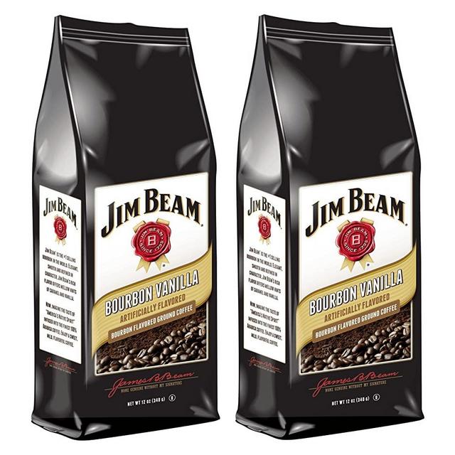 Jim Beam Bourbon Vanilla Bourbon Flavored Ground Coffee, 2 bags (12 oz ea.)