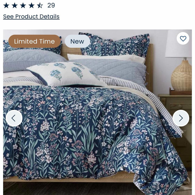 Navy - Julienne Classic Cool Cotton Percale Bed Sheet Set