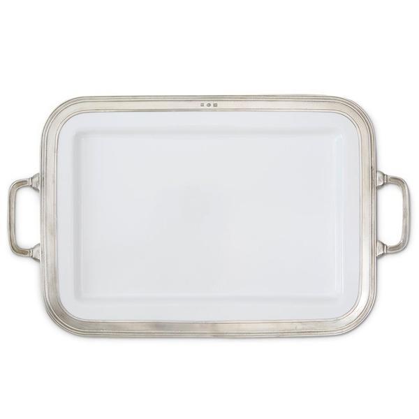 Pewter Gianna Rectangular Platter Large w/Handles