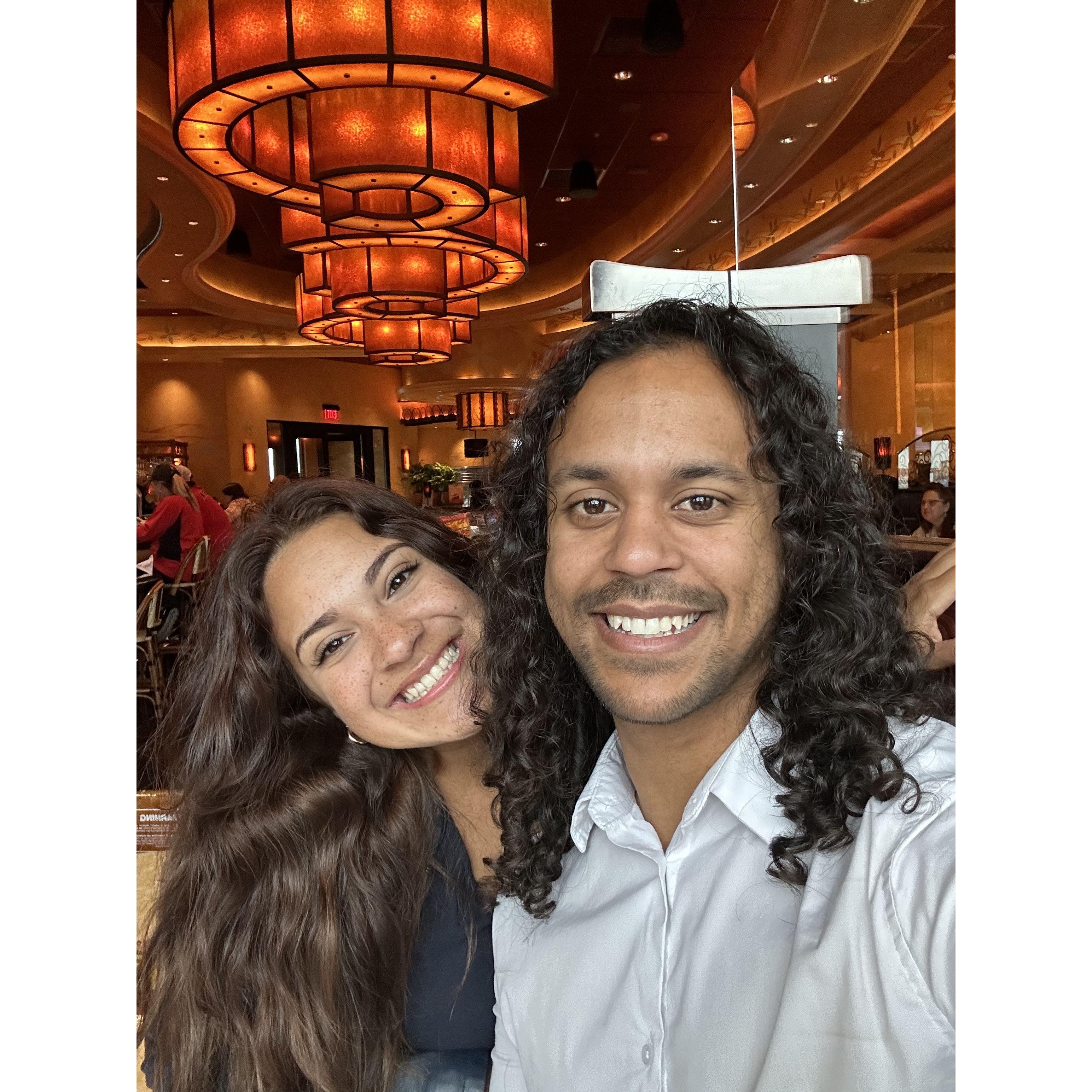 Cheesecake Factory dates: Hunter's favorite meal here is the chicken madeira.