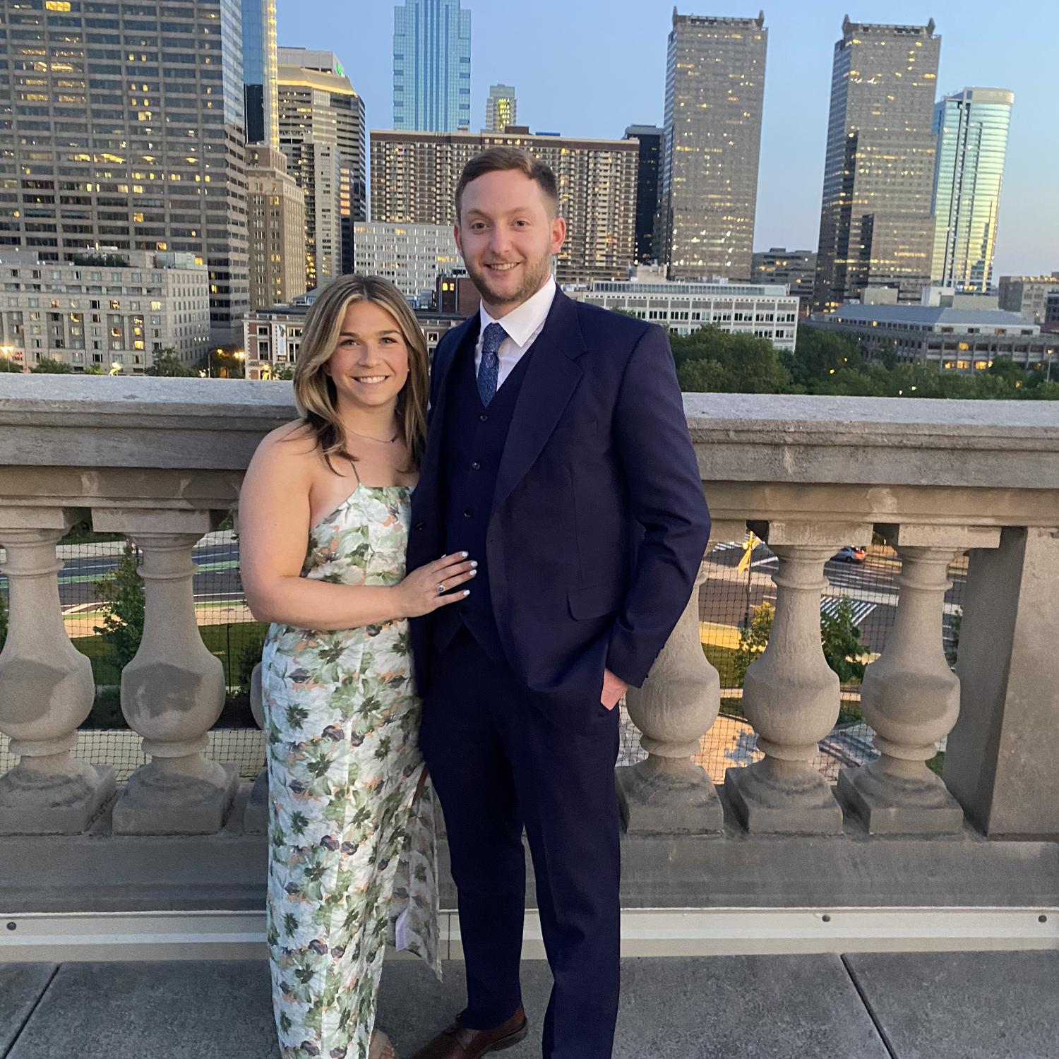 Attending another wedding...if you look closely, our apartment building is in the background! We moved in together the day after this wedding!
June 4, 2022