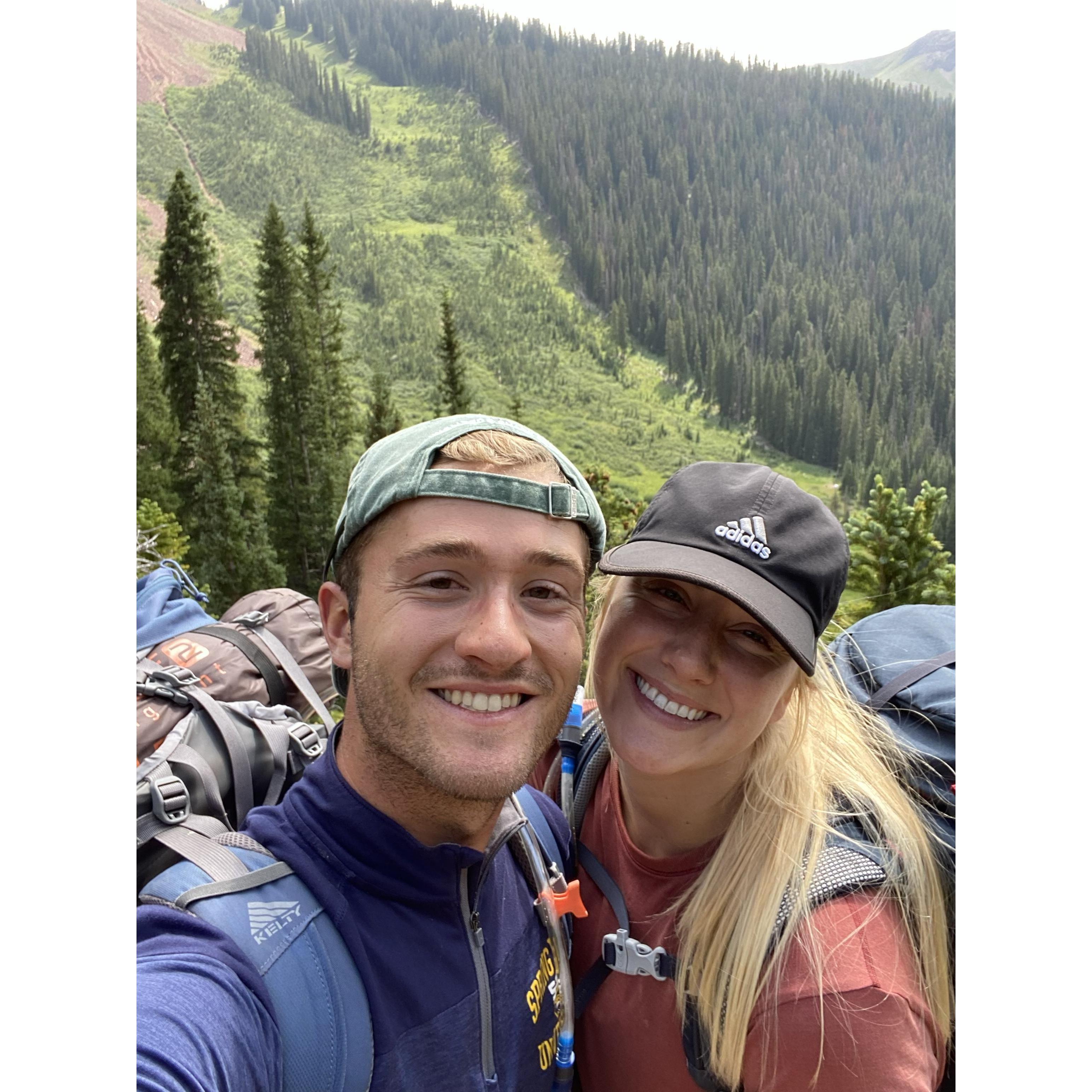 Backpacking 4 Loop Pass in Colorado with the DeMeester family. Ben asked my dad's permission to propose on this trip!