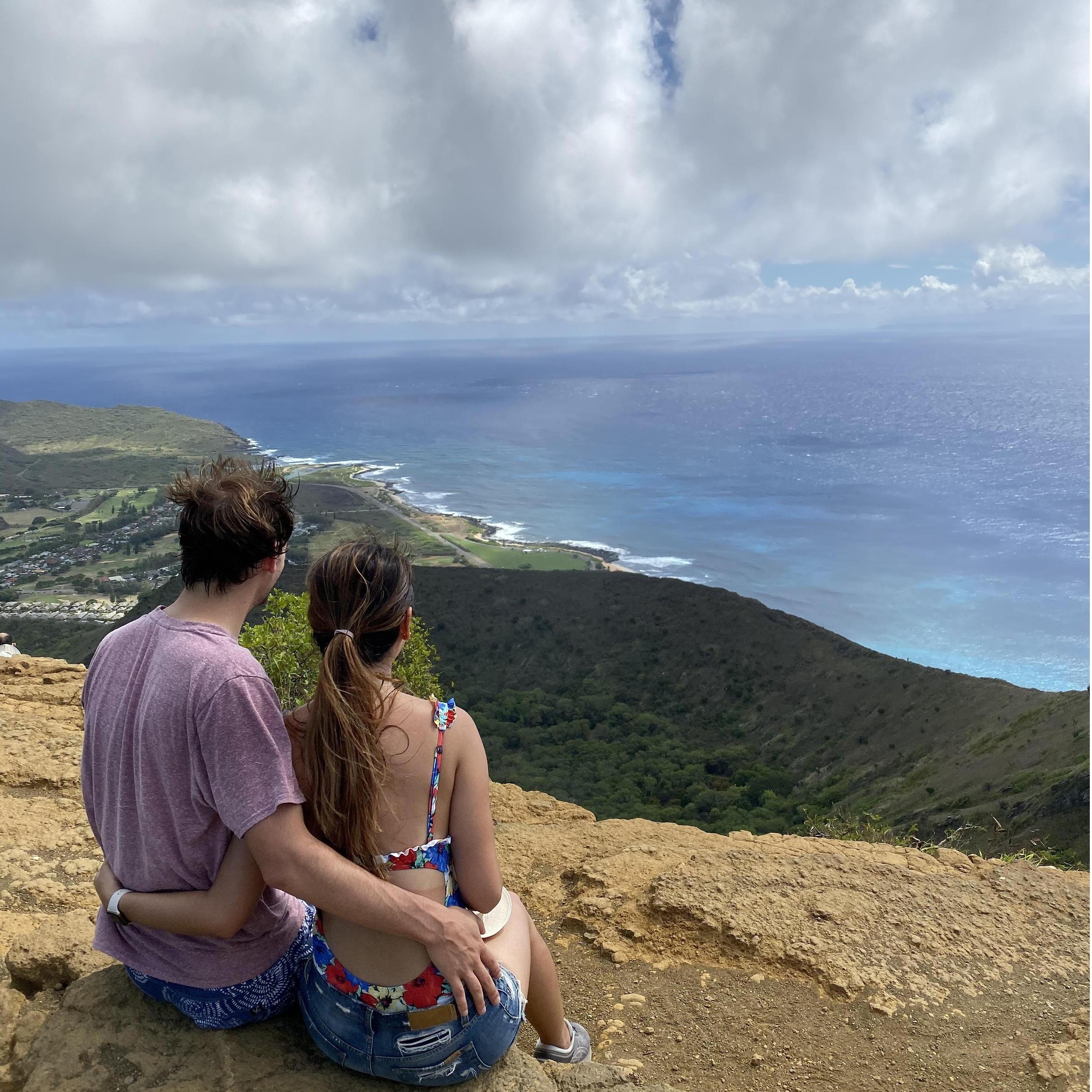 The Koko Crater Trail in Oahu, one of our all-time favorite hikes! It was a crazy stairmaster hike followed by unbeatable views.