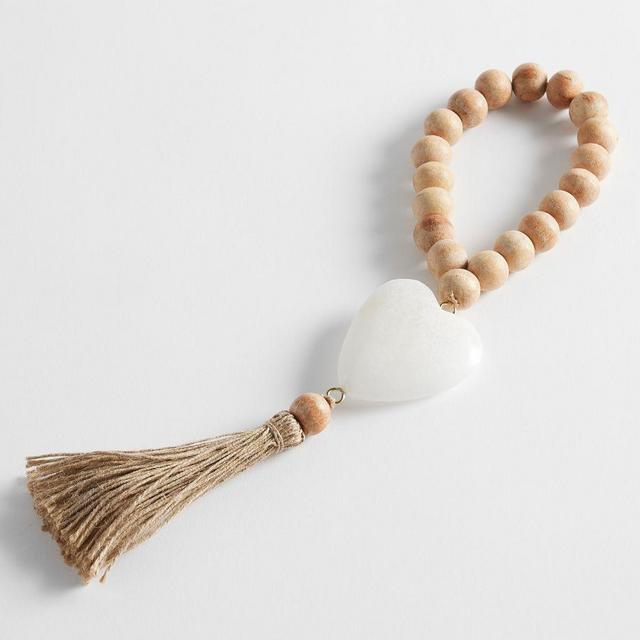 Artisan Terracotta Beaded Rope with Heart, 12"