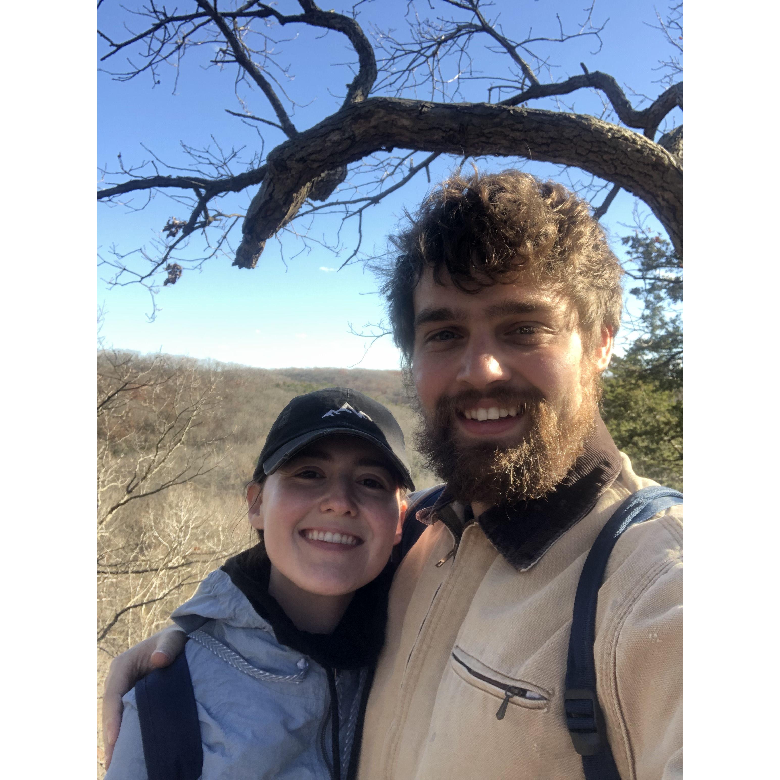 November 2022, hiking and cave exploring in Columbia, MO