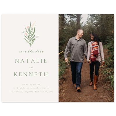 Light Oatmeal, Beige Wedding Digital Save the Date - Arden Photo