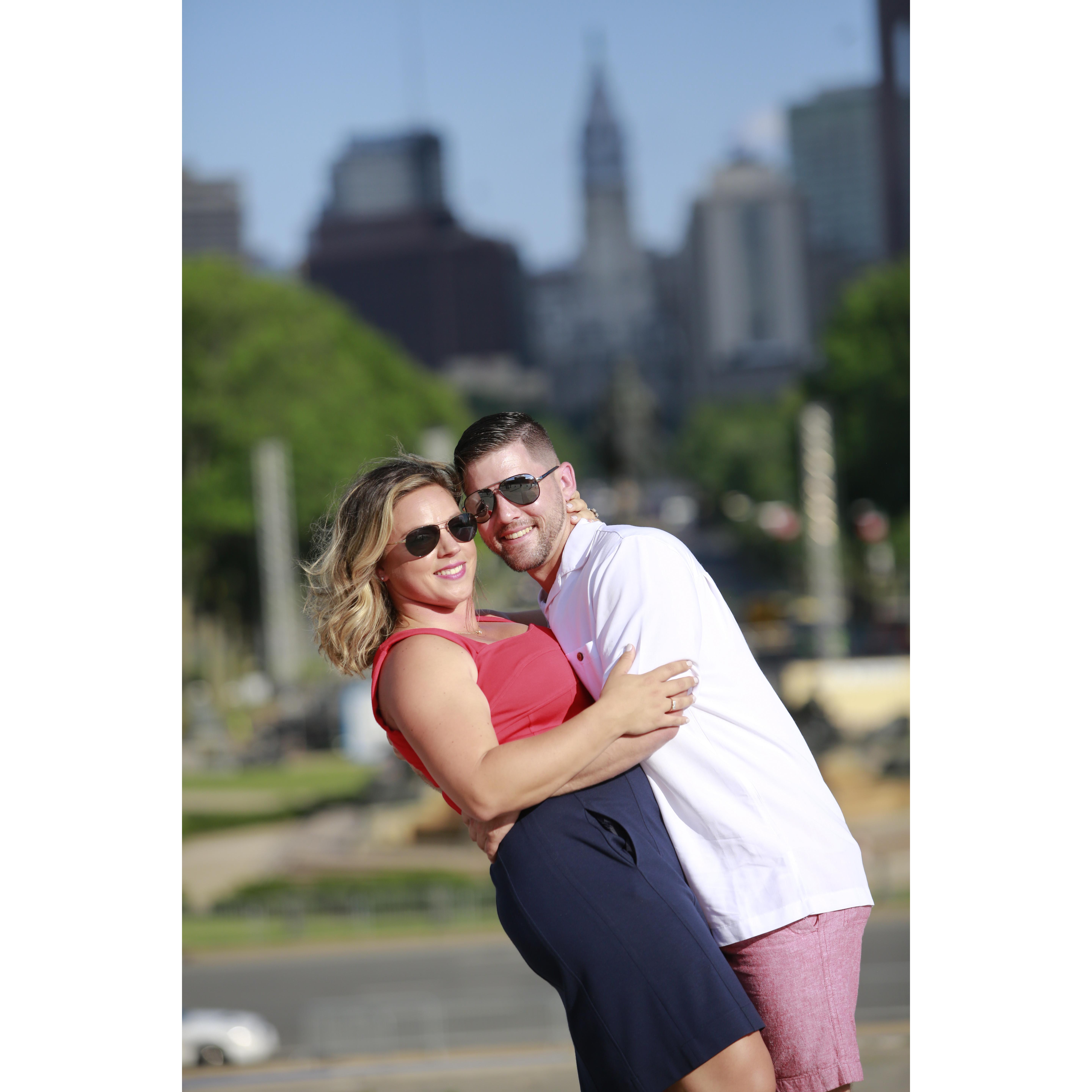 On top of the "Rocky Steps" In Philadelphia