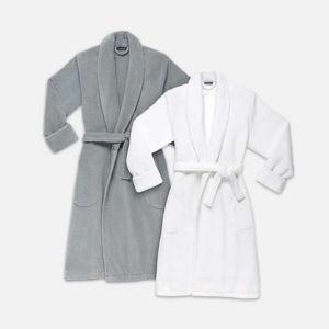 Mine and Yours Bathrobe Bundle (Size: XS/Color: Smoke; Size: XL/Color: White)
