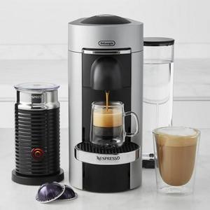 Nespresso VertuoPlus Deluxe Coffee Maker & Espresso Machine with Aeroccino Milk Frother, Silver