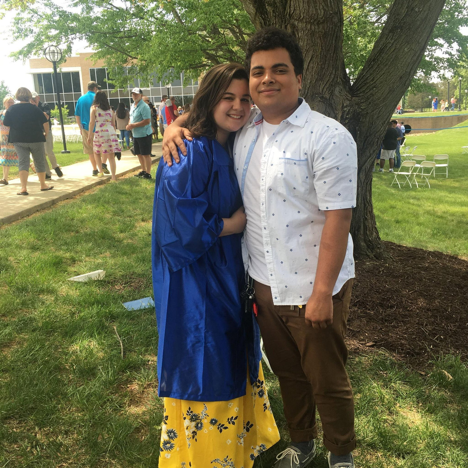 This was our first graduation together! My graduation from the community college before we graduated high school!