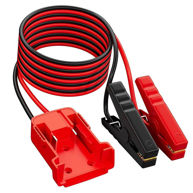 RVBOATPAT Power Wheel Battery Adapter with 6FT Jumper Cable Clamps Portable Battery Jumper Starter for Power Tool