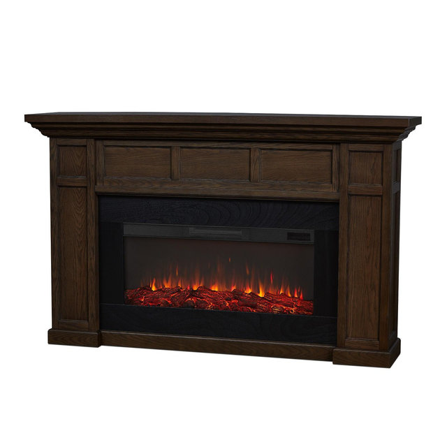 Alcott 75in Landscape Electric Fireplace in Aged Barrel Oak by Real Flame